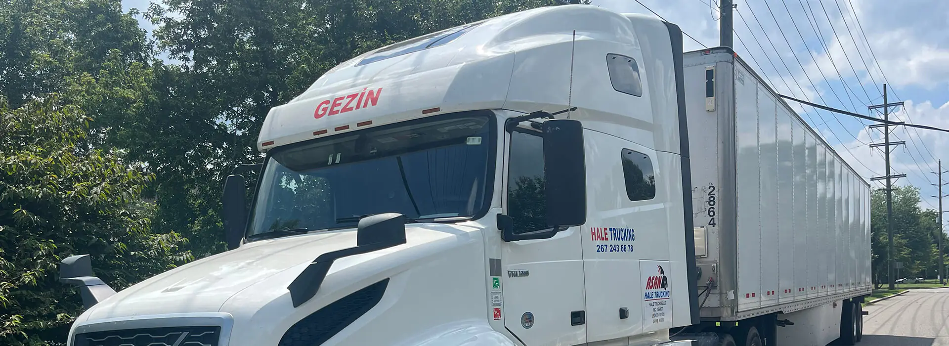 Hale Trucking truck with dry van trailer