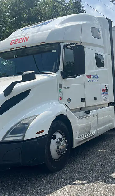 Hale Trucking truck with dry van trailer